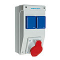 Plastic socket combination In: 16A with one CEE outlet 16A, 2 isolated ground receptacles and connection up to 6 qmm 5P