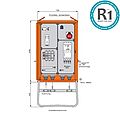 Verteilerschrank 111kVA mit RCD Typ A, CEE-Abgang 63A und 1 Schuko