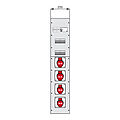 Wechselmodul 200mm breit mit einem RCD und 4 CEE-Abgängen 16-32A