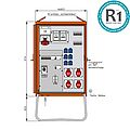 Verteilerschrank 69kVA mit 2 RCDs Typ B und RCD Typ A, 10 LS, 5 CEE-Abgänge 16-63A und 6 Schukos