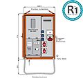 Anschlussverteilerschrank 44kVA mit Zählerplatz, RCD Typ B, 5 LS, 3 CEE-Abgänge 16-63A und 3 Schukos