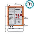 Verteilerschrank für Container 69kVA mit 3 RCDs Typ B und RCD Typ A, 10 LS, 5 CEE-Abgänge 16-63A und eine Schuko