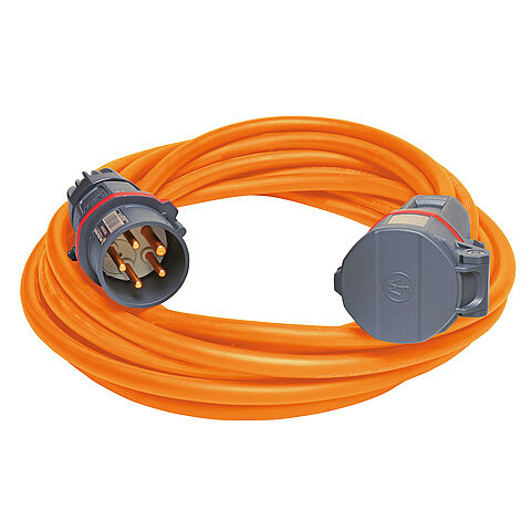CEE NEO-Leitung mit PH-Stecker und Kupplung 16A 5P 400V 6h IP54, 50m lang und Typ H07BQ-F 5G2,5