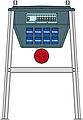 Endverteiler aus Hart-Polythylen 44kVA mit CEE-Zugang 63A und Kabelschleife 63A, 3 RCDs, 4 CEE-Abgänge 16-32A und 12 Schukos