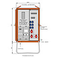 Anschlussverteilerschrank 44kVA mit Zählerplatz -Luxemburg-,1 RCD TypB und 1 RCD TypA, 3 CEE-Abgängen 16-32A und 6 Schukos