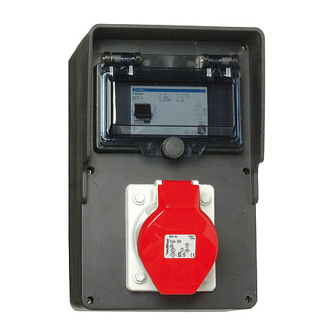 Solid-rubber socket combination In: 32A with one RCD Type A, one CEE outlet 32A and connection up to 25 qmm 5P