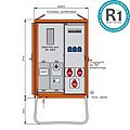 Anschlussverteilerschrank 24kVA mit Zählerplatz, RCD Typ B, 3 CEE-Abgänge 16-32A und 3 Schukos