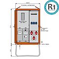 Anschlussverteilerschrank 22kVA mit Zählerplatz, RCD TypB, 3 CEE-Abgänge 16-32A und 3 Schukos