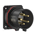CEE NEO Anbaugerätestecker gerade 16A 5P 3h IP54 mit Käfigzugfeder-Technik und 75x75mm Flansch