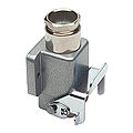 Wall mount housing A3, A4, A5 and D8 from zinc, height 25,5mm with open bottom, single locking system and threaded hole 1xM20