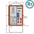 Anschlussverteilerschrank 44kVA mit Zählerplatz, RCD TypB und RCDTyp A, 4 CEE-Abgänge 16-32A und 6 Schukos