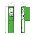 Energiesäule für Freizeitanlagen mit 2 RCDs TypA, 2 LS und 2 CEE-Abgängen 16A
