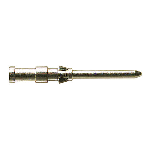 Stiftkontakt für Crimpanschluss der Baureihen D, DD, MO 10P und MO RJ45, vergoldet und mit Anschlussquerschnitt 0,75-1qmm