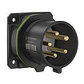 CEE NEO Anbaugerätestecker gerade 16A 5P 10h IP54 mit Käfigzugfeder-Technik und 75x75mm Flansch