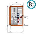 Anschlussverteilerschrank 44kVA mit Zählerplatz, RCD Typ B, 5 LS, 3 CEE-Abgänge 16-63A und 3 Schukos