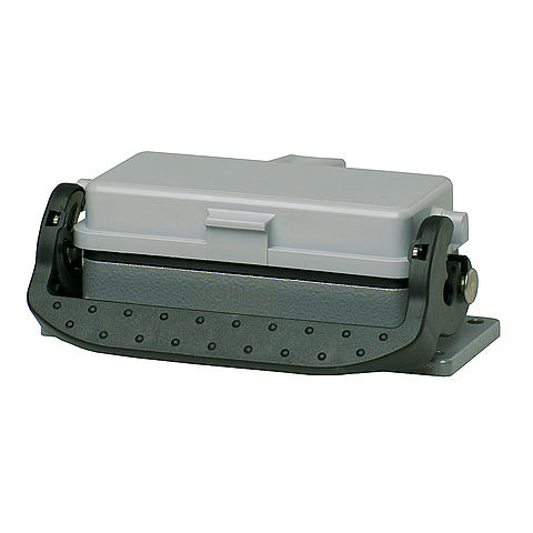 Panel housing B24, BB46, D64, DD108 and MOB24 from aluminium, height 28mm with self-closing aluminium spring cover and single locking system