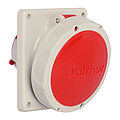Waterproof panel socket angled 32A 4P 6h with flange 100x92mm