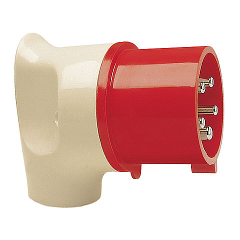 MONDO angled plug 16A 5P 6h with back part in pearl white