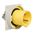 Waterproof panel appliance inlet straight 125A 3P 4h with screwed flange 130x130mm and pilot contact