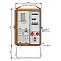 Anschlussverteilerschrank 44kVA mit RCD TypA, 6 LS, 3 CEE-Abgänge 16-32A, 1x Typ25 und 2x Typ23