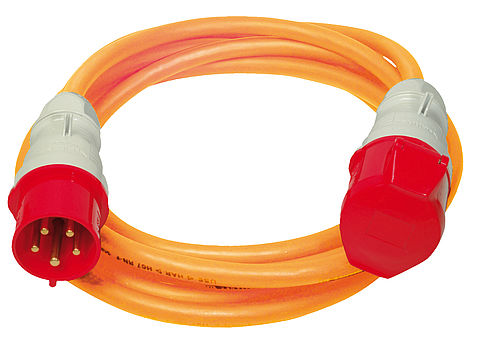 CEE extension cable with plug and coupler 63A 5P 400V 6h IP44, length 10m, Type H07BQ-F 5G16
