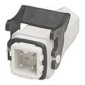 Connector A3 consisting of coupler hood with female inserts, screwless technology and single locking system