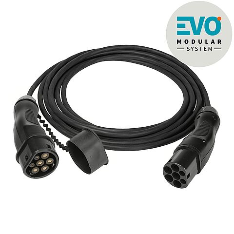 Ladeleitung EVO cable Mode 3 Typ 2 - Typ 2 22kW 3-ph. 400V IP44, 5m lang