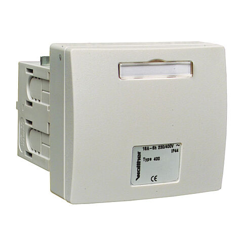 MONDO channel installation socket for TEHALIT plastic channels 16A 5P 6h with inscription label in light grey