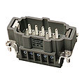 Male insert, B series HT 10P+E with wire protection and numbering from 1-10