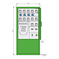 Stromverteiler für Freizeitanlagen mit 12 RCDs TypA, 12 LS, 12 mechanischen WS-Zählern, 4 CEE-Abgängen 16A und 8 Abgangsklemmen