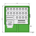 Stromverteiler für Freizeitanlagen aus Edelstahl mit 18 RCDs TypA, 18 WS-Zählern, 18 LS und 18 Abgangsklemmen