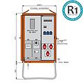 Anschlussverteilerschrank 44kVA mit Zählerplatz, RCD Typ B, 3 CEE-Abgänge 16-32A und 3 Schukos