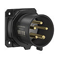 CEE NEO Anbaugerätestecker gerade 16A 5P 7h IP54 mit Käfigzugfeder-Technik und 75x75mm Flansch