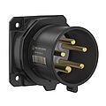 CEE NEO Anbaugerätestecker gerade 16A 5P 5h IP54 mit Käfigzugfeder-Technik und 75x75mm Flansch
