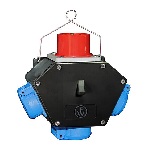 Vollgummi X-BoxX In: 16A mit 3 Schukos und Anschluss über Anbaugeräterstecker 16A