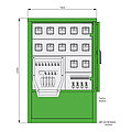 Stromverteiler für Freizeitanlagen aus Edelstahl mit 12 RCDs TypA, 12 WS-Zählern, 12 LS und 12 Abgangsklemmen