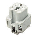 Female insert from the series A4 without wire protection with a numbering of 1-4