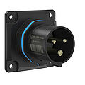 CEE NEO Anbaugerätestecker gerade 16A 3P 6h IP54 mit Schraubtechnik und 75x75mm Flansch