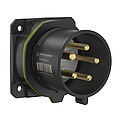 CEE NEO Anbaugerätestecker gerade 16A 5P 2h IP54 mit Käfigzugfeder-Technik und 75x75mm Flansch
