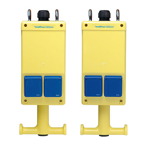 Plastic suspension-type combination In: 16A with 4 isolated ground receptacles and connection up to 6 qmm 3P