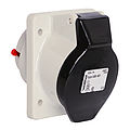 Panel socket angled 16A 4P 7h with flange 75x75mm