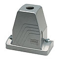 Hood B10 from aluminium, height 100mm, screwable, with one straight cable entry M20 without nozzle in grey