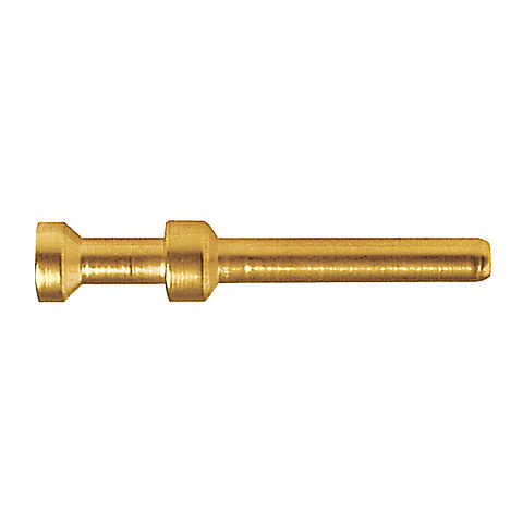Stiftkontakt für Crimpanschluss der Baureihen A, B, BB und MO 4P aus Eisen, vergoldet und mit Anschlussquerschnitt 1qmm