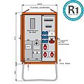 Anschlussverteilerschrank 44kVA mit Zählerplatz, 2 RCDs TypB, 4 CEE-Abgänge 16-63A und 6 Schukos