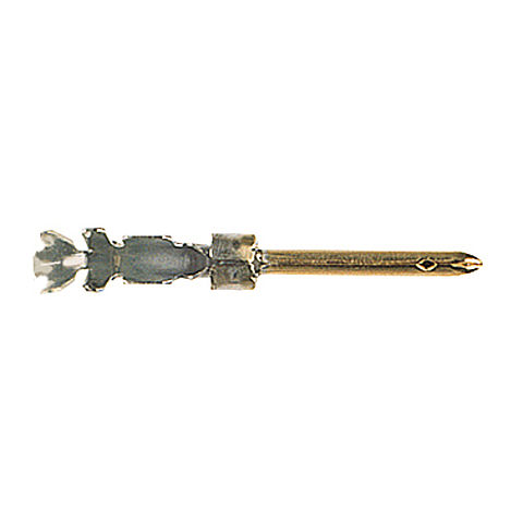 Pin contact for crimp terminal from the series MO 20P, gilded and with terminal cross-section 0,25-0,5qmm