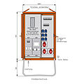 Anschlussverteilerschrank 28kVA mit Zählerplatz -Luxemburg-,1 RCD TypB und 1 RCD TypA, 9 LS, 3 CEE-Abgängen 16-32A und 6 Schukos