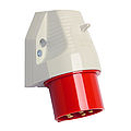 Wall appliance inlet for external fixing 32A 5P 6h with one top cable entry for harsh environments