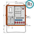 Anschlussverteilerschrank bis 69kVA mit Zählerplatz, 2 RCDs Typ B und RCD Typ A, 11 LS, 6 CEE-Abgänge 16-63A und 6 Schukos