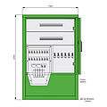 Stromverteiler für Freizeitanlagen aus Edelstahl mit 18 RCDs TypA, 18 WS-Zahlern, 18 LS und 18 Abgangsklemmen