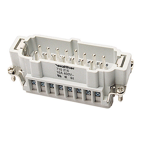 Crimp contact carrier from the series BV6 for pin contacts and with a numbering of 1-6